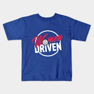 Women Driven Logo in white Large print Kids T-Shirt